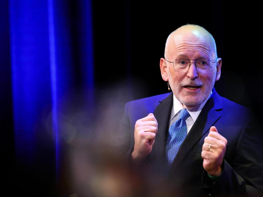 The leader of the GroenLinks-PvdA party, Frans Timmermans, during an interview at the University of Twente.