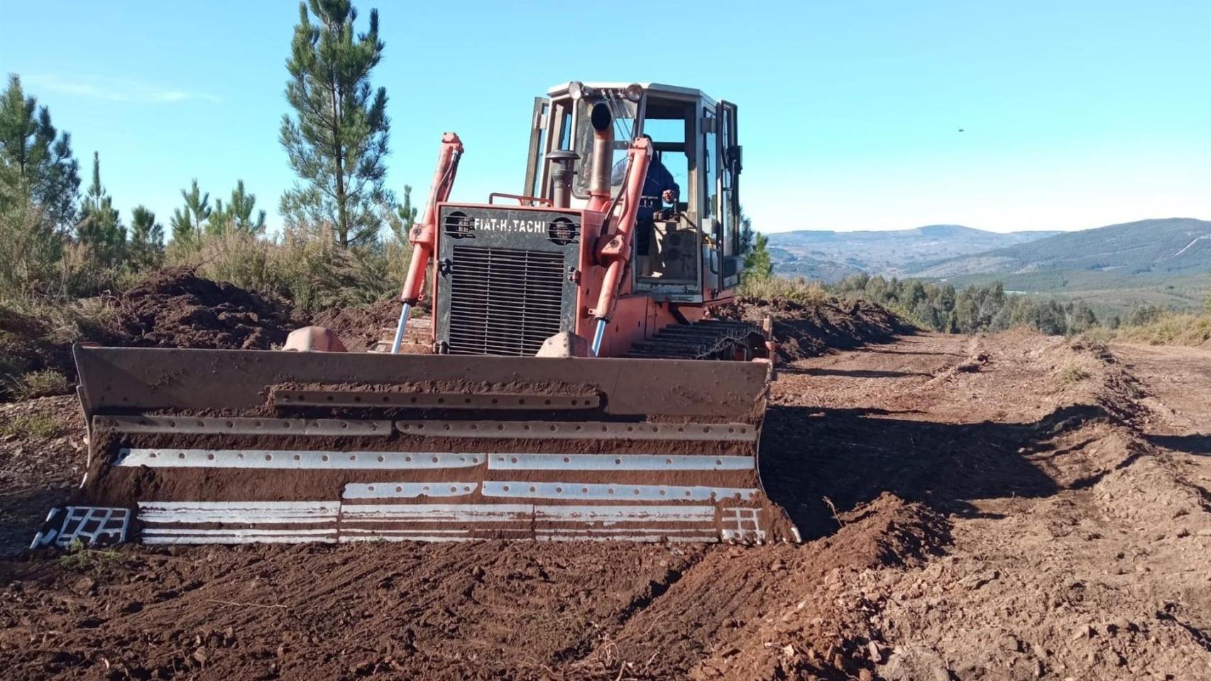 Tareas de prevención de incendios forestales en Ourense.