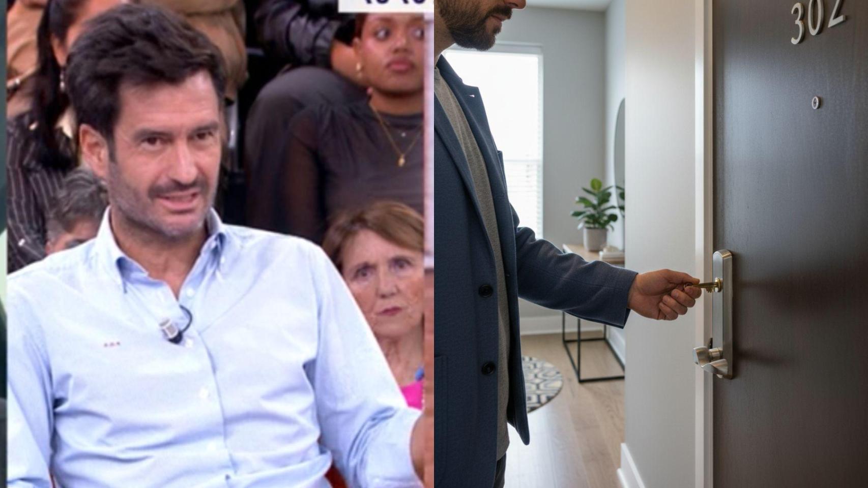 Imagen de Pablo Gimeno y una imagen generada por IA de una vivienda.