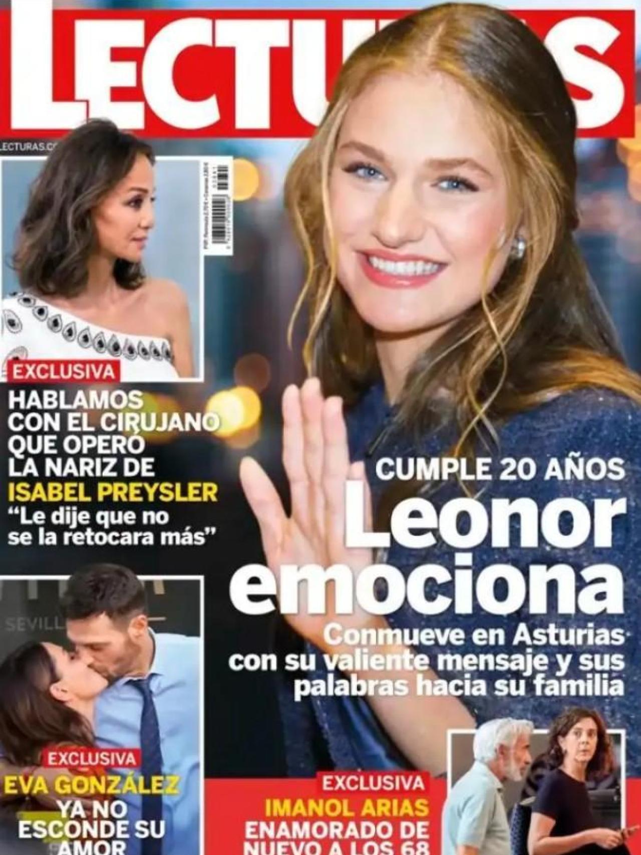 Portada de la revista 'Lecturas', donde se puede ver el beso entre los novios.