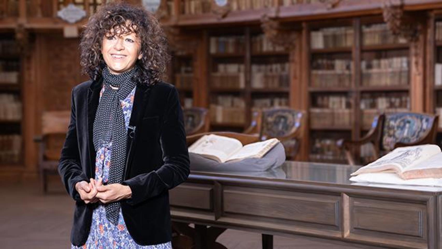 La Premio Nobel de Química Emmanuelle Charpentier, durante la entrevista con la Universidad de Salamanca
