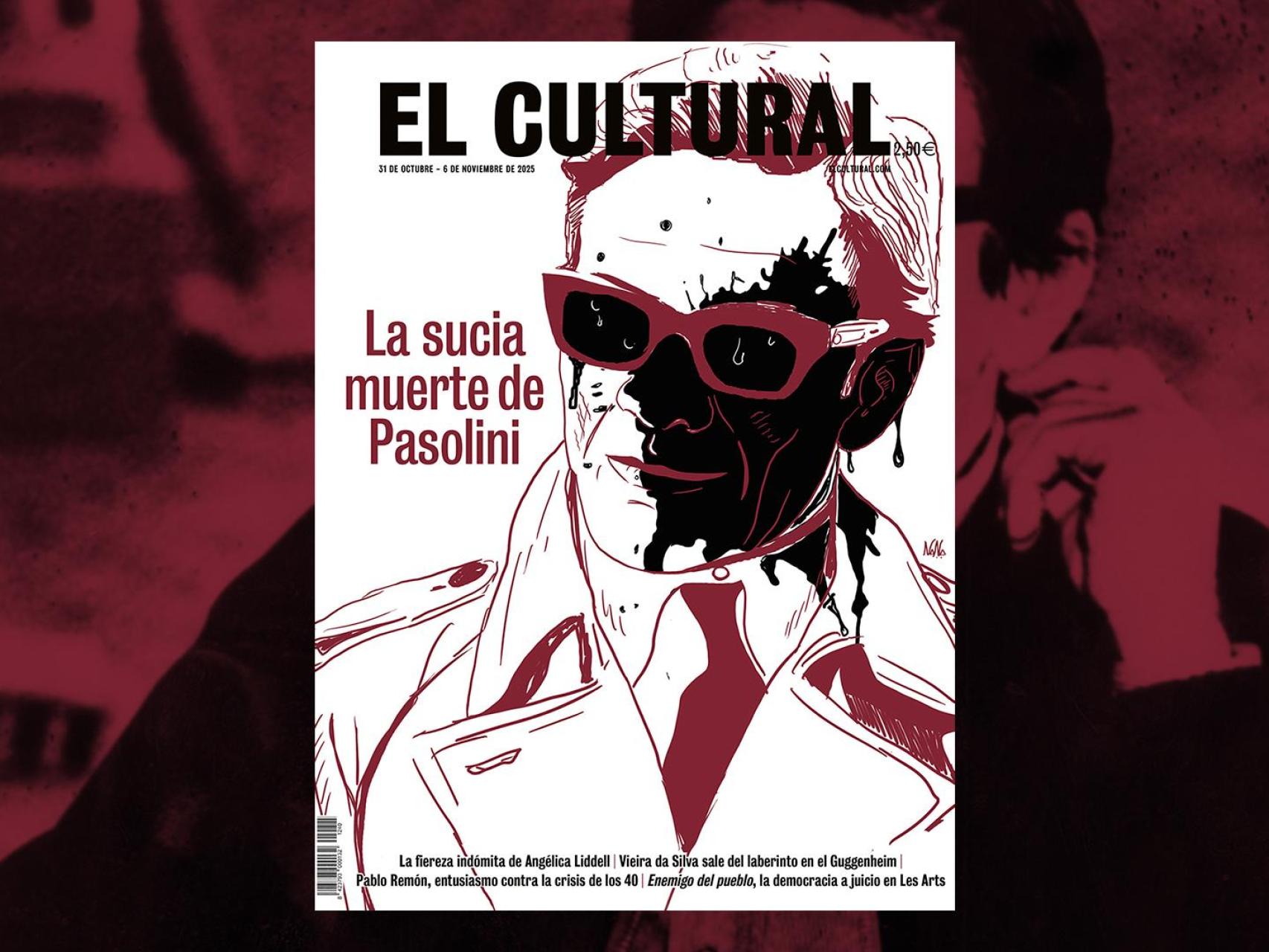 Ilustración de Pasolini por Nacho Nava en la portada de El Cultural del 31 de octubre de 2025