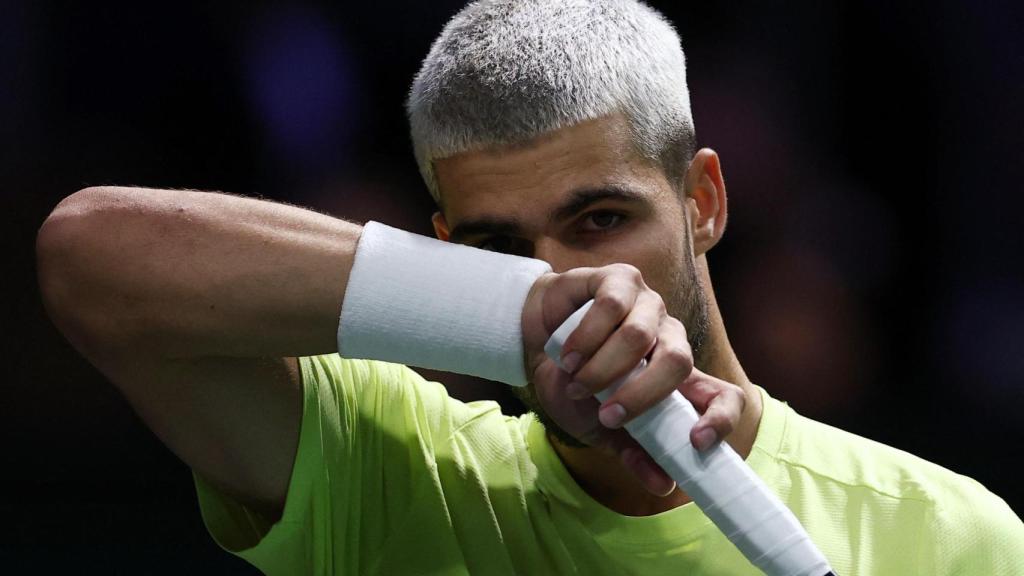 Alcaraz, durante el partido contra Norrie.