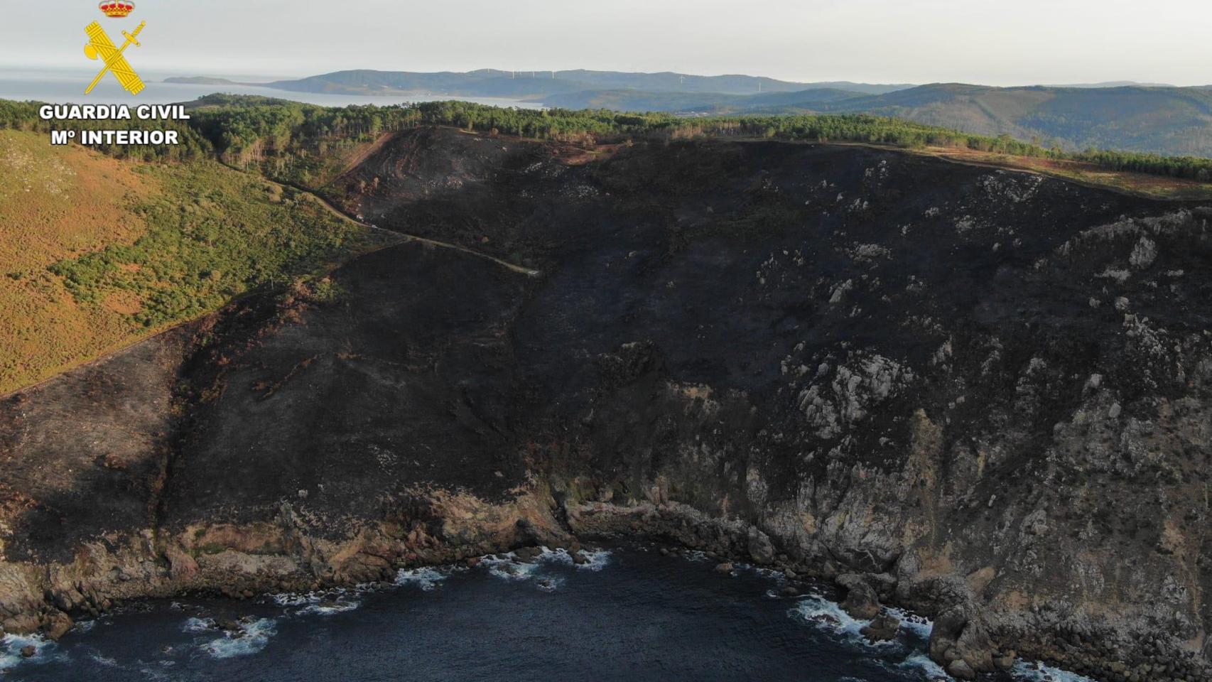 Imagen de una de las zonas calcinadas.