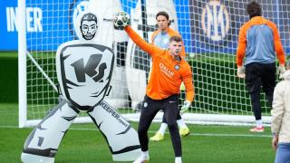 Josep Martínez, entrenando con el Inter de Milán