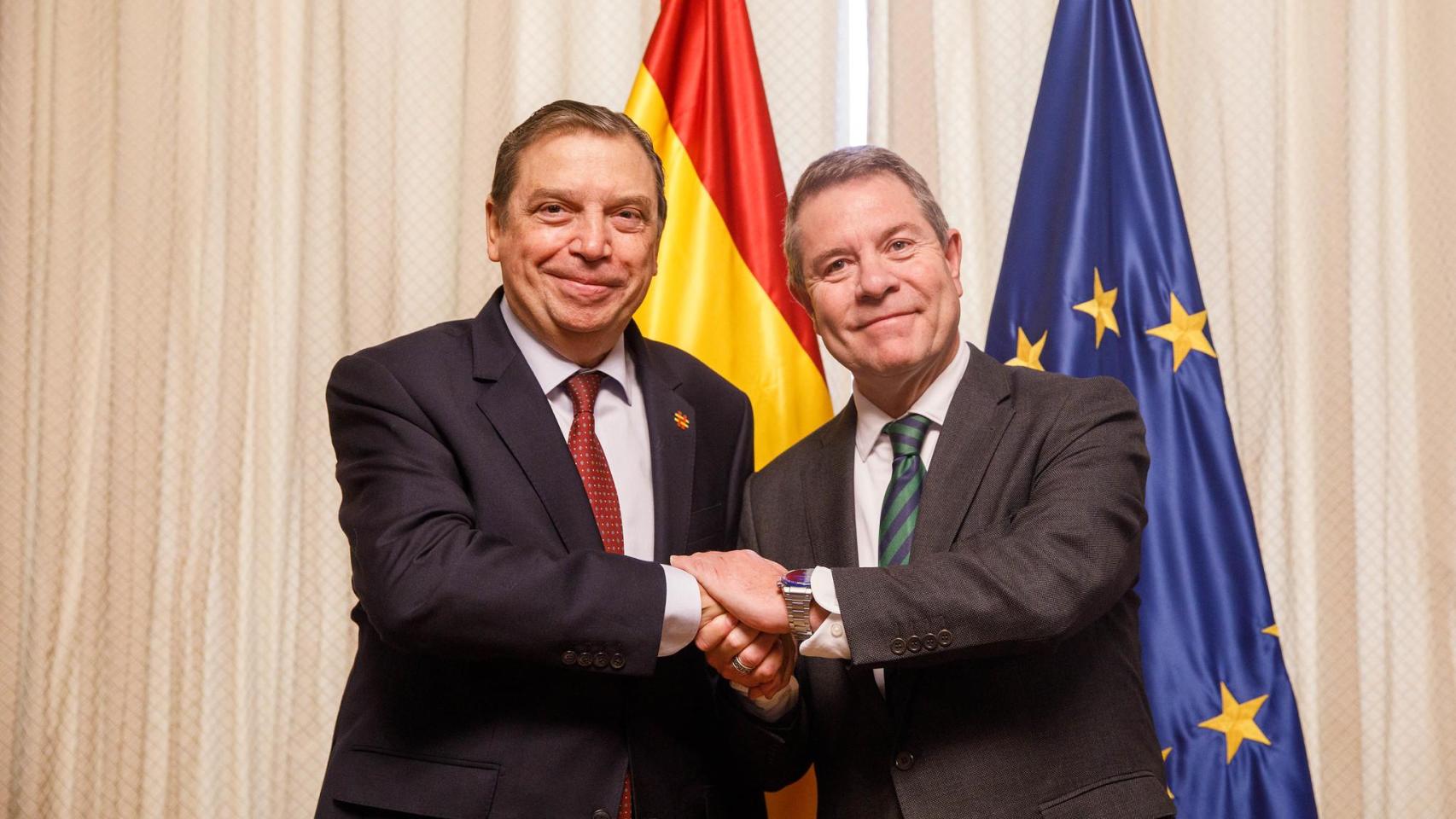 Emiliano García-Page y Luis Planas se han reunido en la sede del Ministerio de Agricultura.