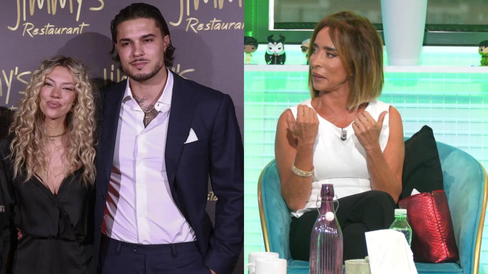 Carlo Costanzia y Alejandra Rubio, junto a una imagen de María Patiño en 'No somos nadie'.