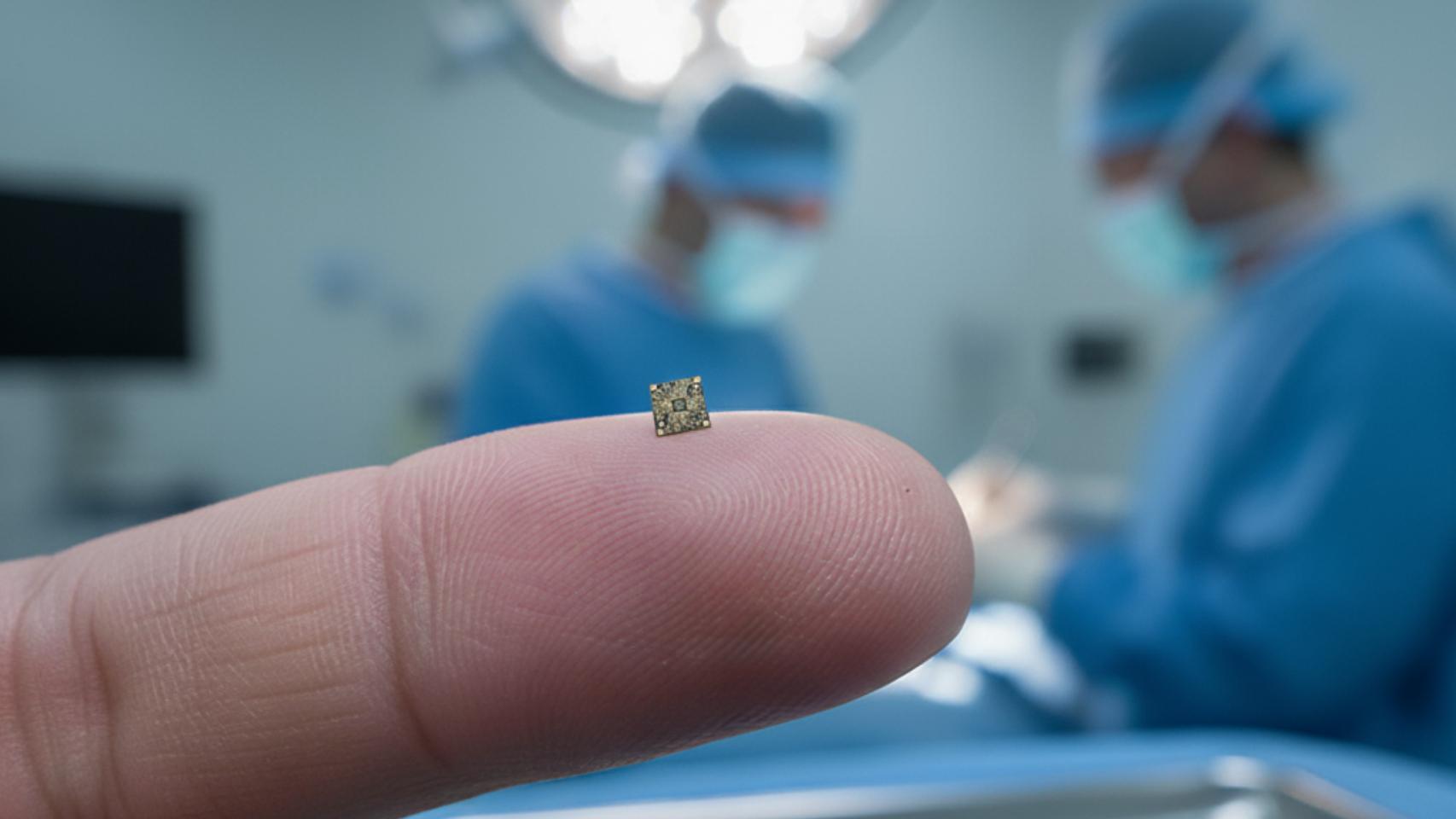 Imagen generada con IA de un implante diminuto