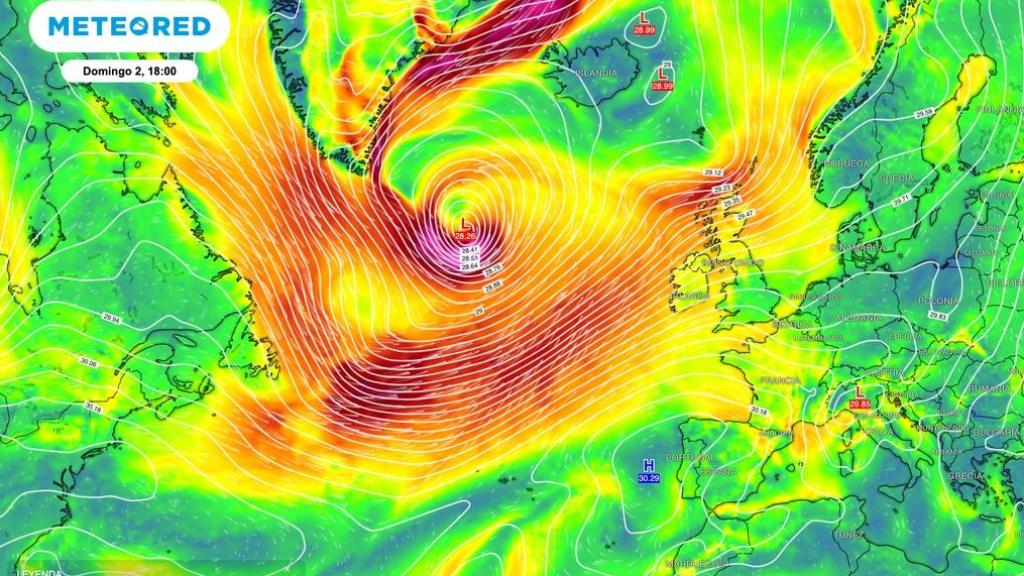 La transformación del huracán Melissa en borrasca sobre el Atlántico durante el fin de semana.