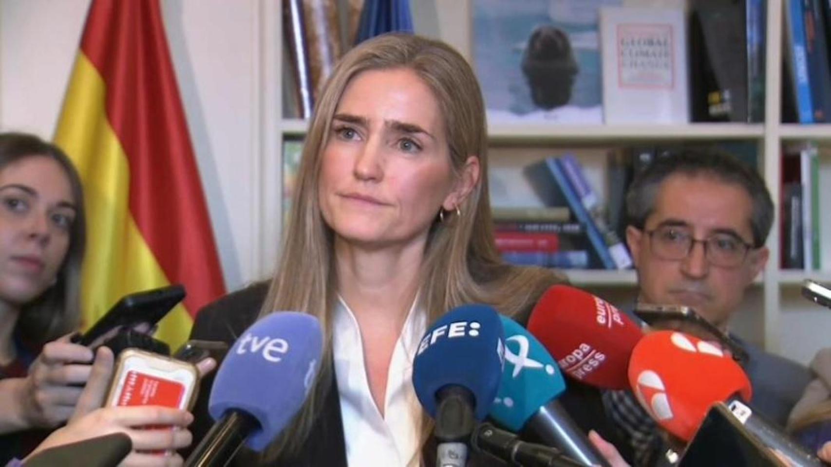 Sara Aagesen, vicepresidenta tercera y ministra para la Transición Ecológica, en un encuentro con los medios para hablar del futuro de las centrales nucleares en España.