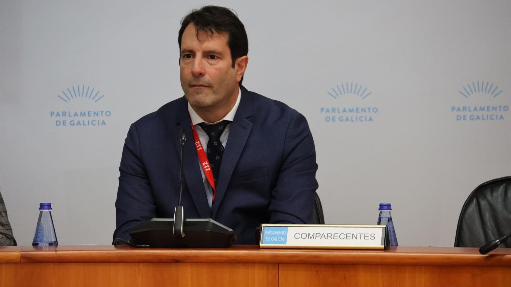 El gerente de la Axencia Galega de Emerxencias (Axega), Marcos Araújo,en el Parlamento