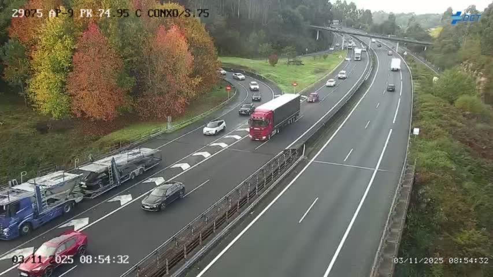 Varios accidentes Santiago en la AP-9 y en la AG-56, colapsan el tráfico a la entrada de la ciudad