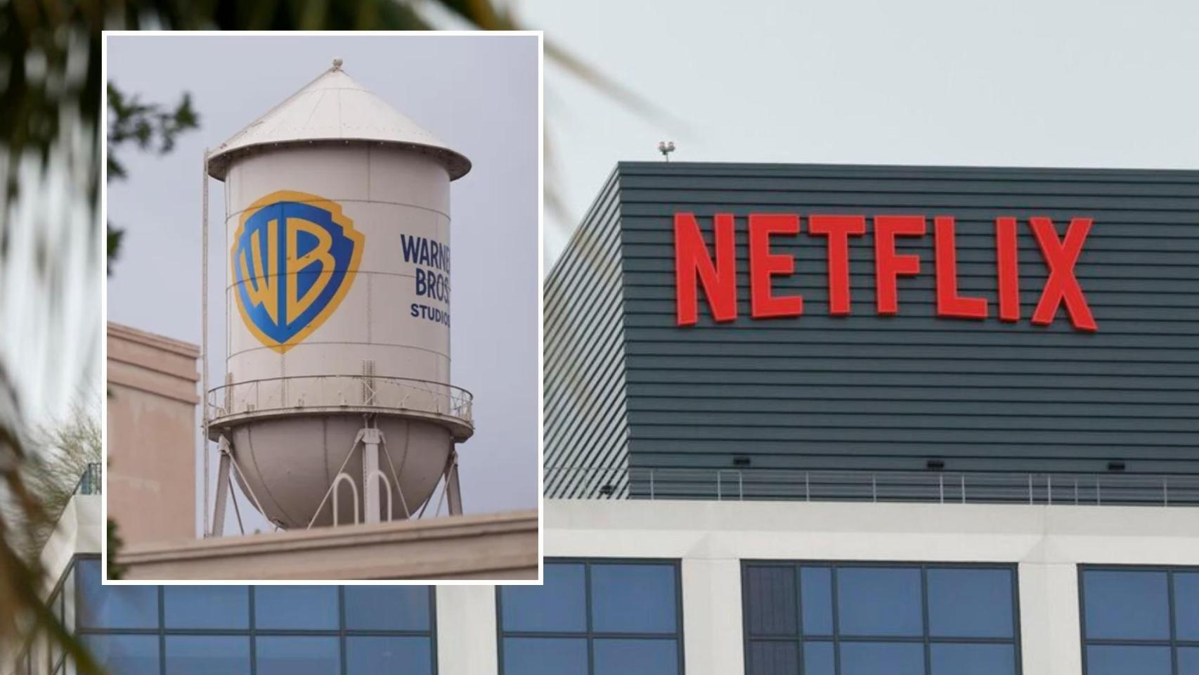 Imágenes de las sedes de Warner Bros Discovery y Netflix.
