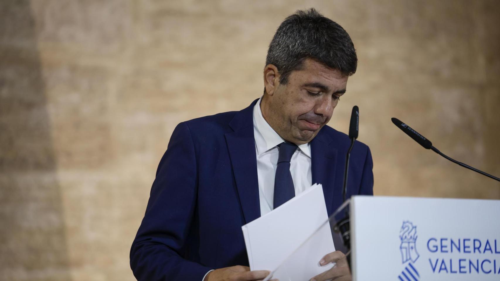 Carlos Mazón, tras anunciar su dimisión.