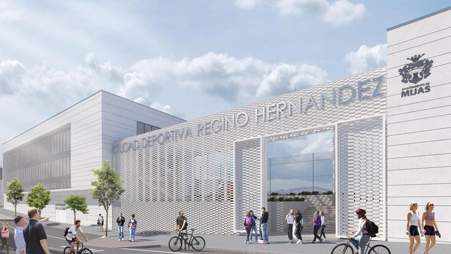 Infografía del proyecto de ampliación del centro deportivo de Las Lagunas, en Mijas.