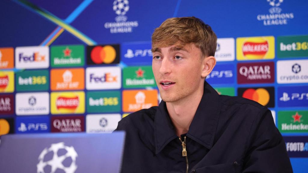 Dean Huijsen, en la rueda de prensa previa al partido contra el Liverpool.