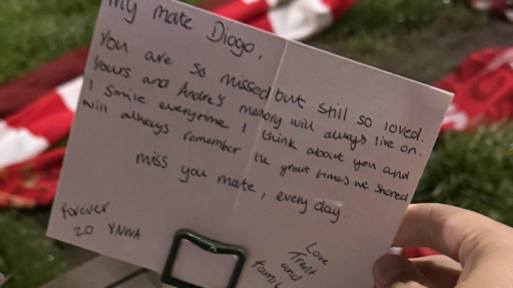 Carta de Arnold a Diogo Jota.