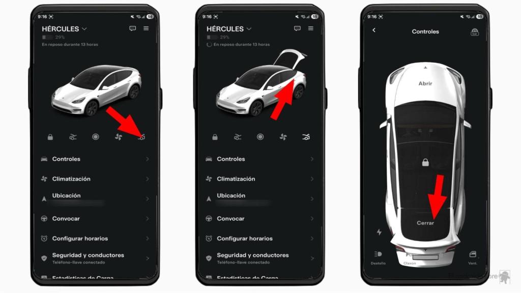 Abriendo el maletero