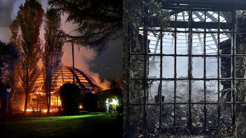 Imágenes del incendio en el restaurante Mas Marroch.