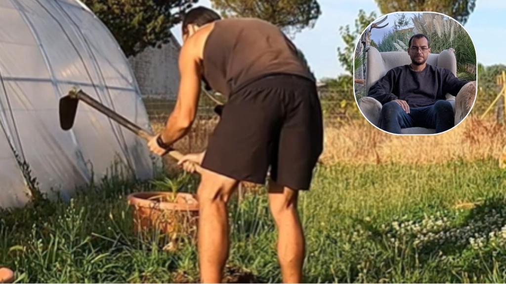 Un collage con dos fotos del protagonista.