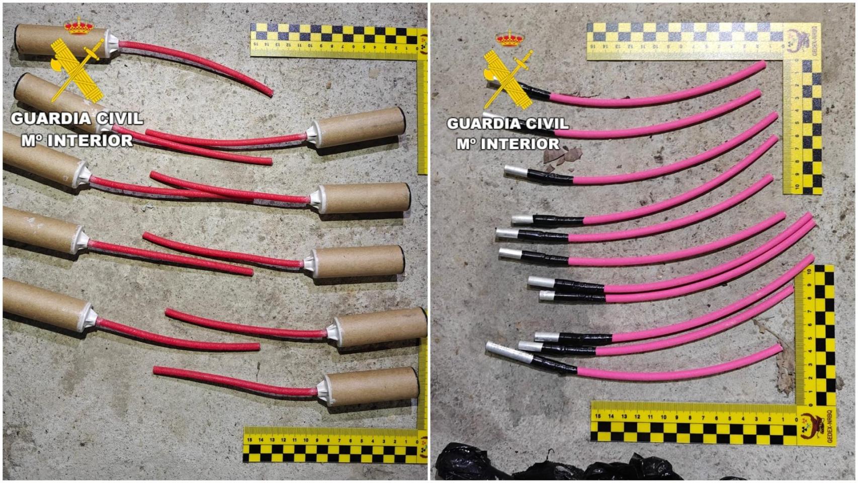 Imagen de los explosivos decomisados.