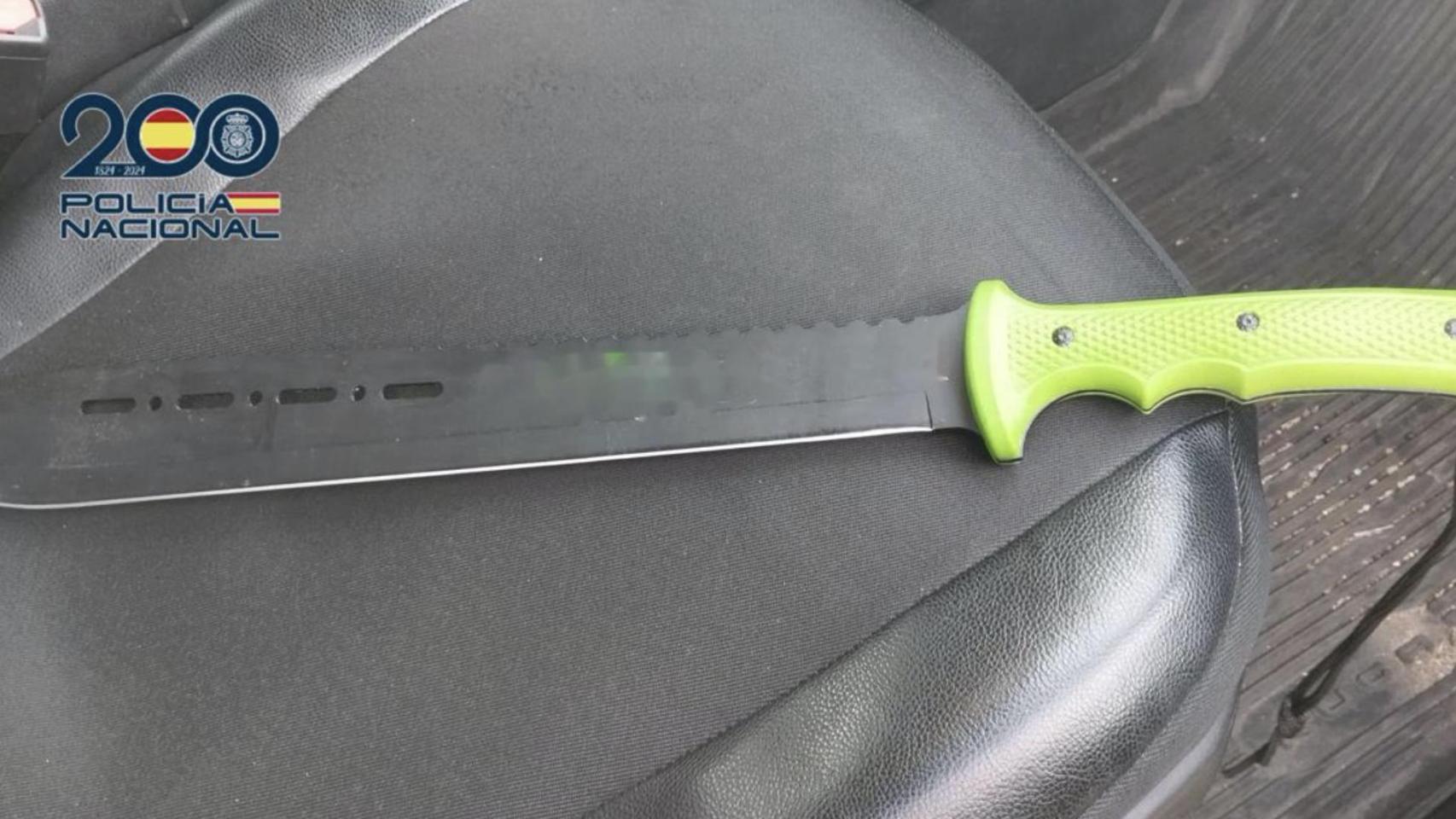 El machete incautado por la Policía en Hortaleza.