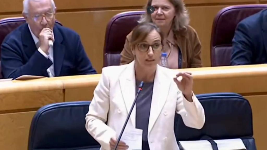 El senador del PP Javier Arenas vapeando en su escaño.