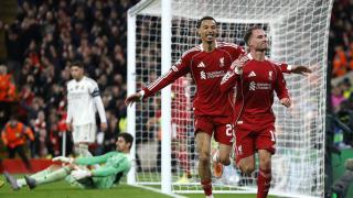 Mac Allister celebra el gol marcado ante el Real Madrid.