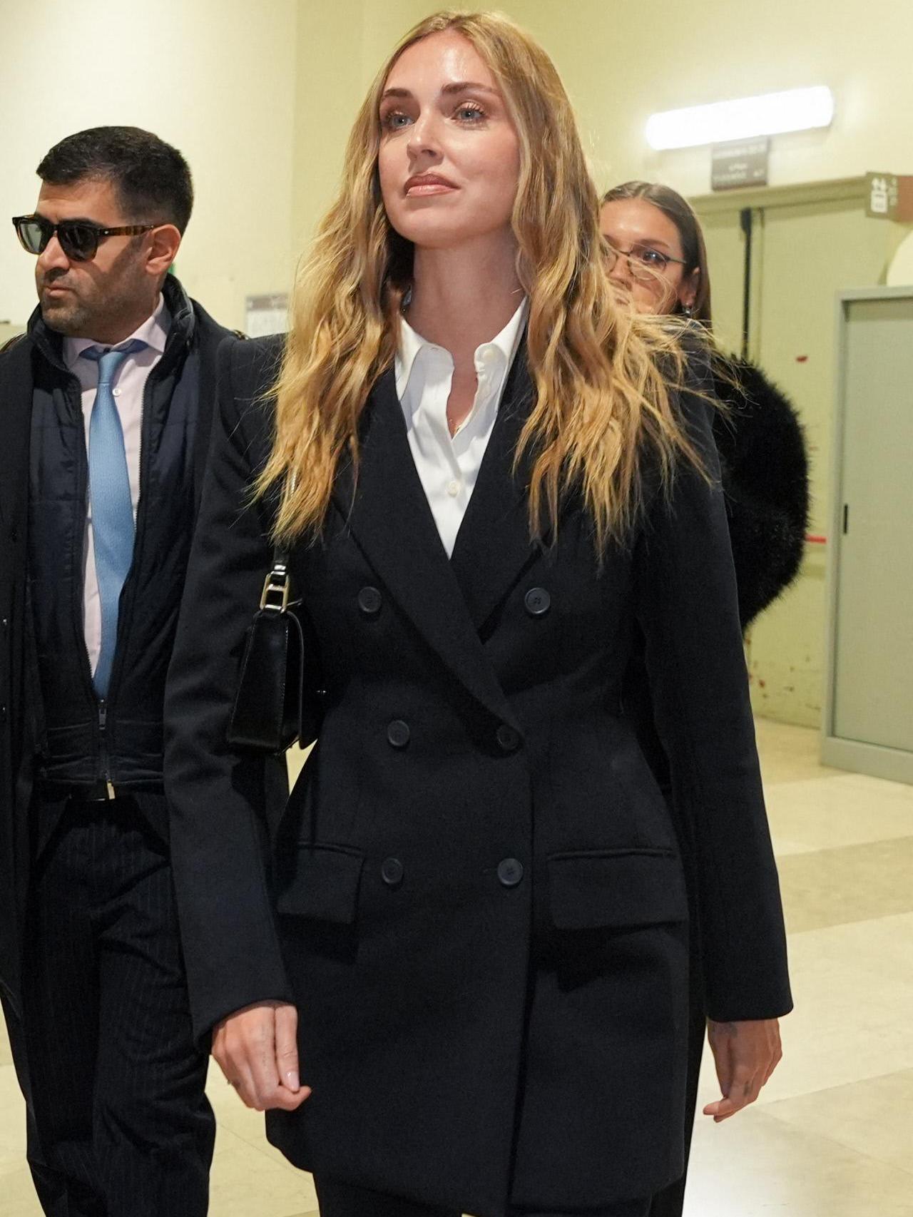 Chiara Ferragni, a su llegada al tribunal.