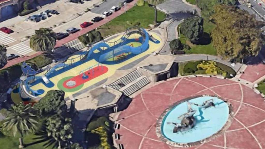 Recreación den nuevo parque de la plaza de Portugal