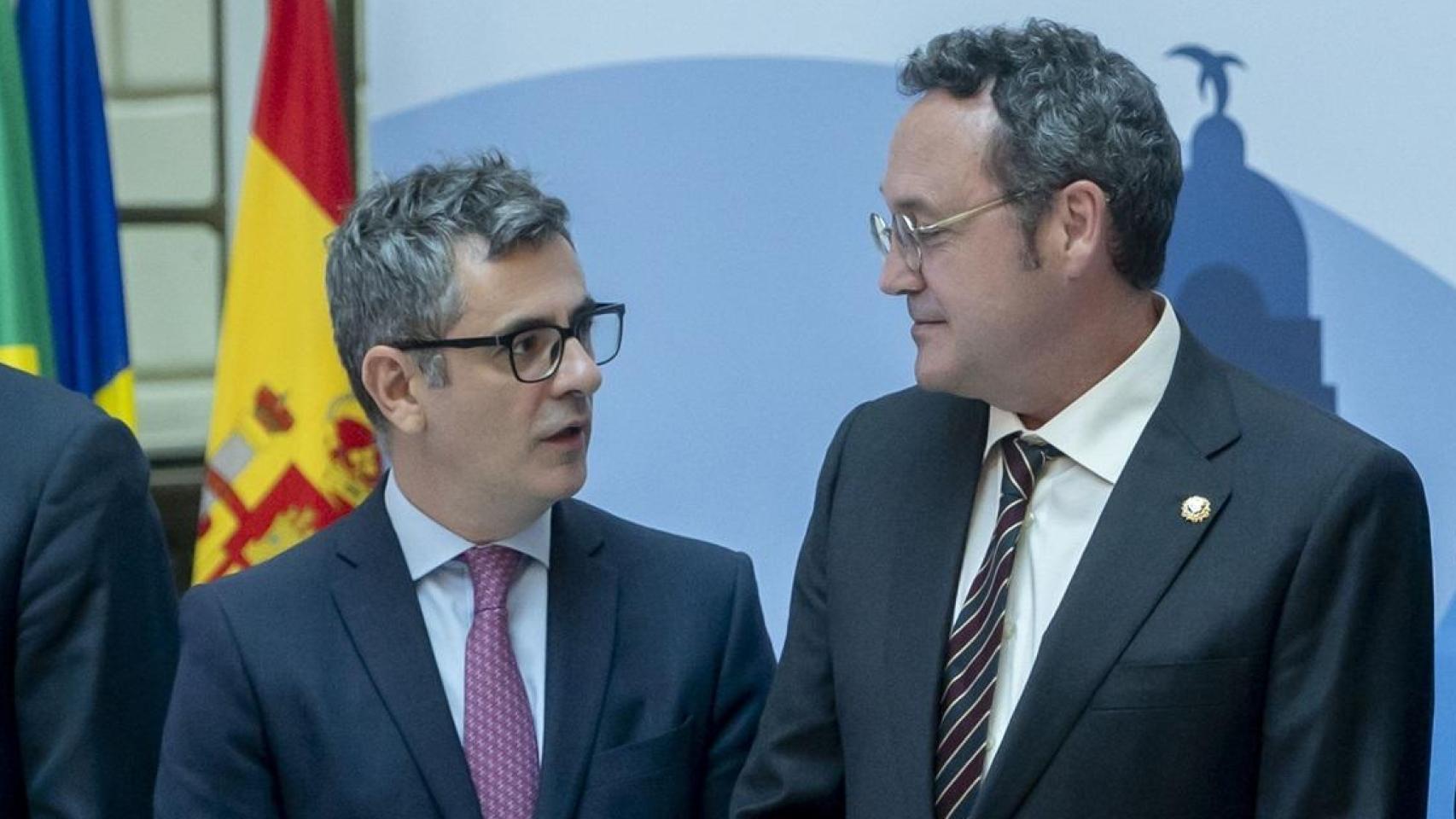 El ministro de la Presidencia, Justicia y Relaciones con las Cortes, Félix Bolaños, y el fiscal general del Estado, Álvaro García Ortiz.