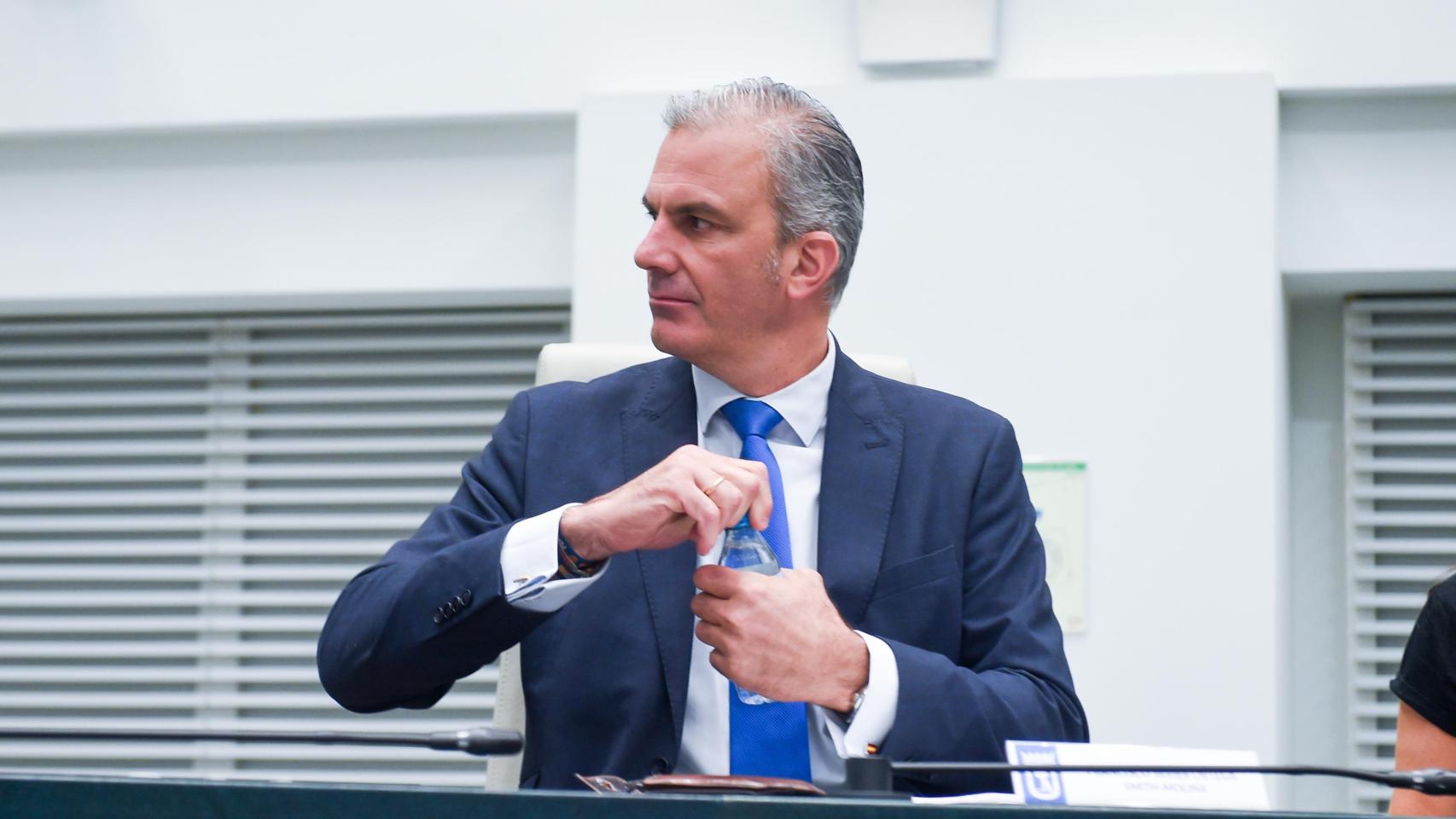 El diputado de Vox Javier Ortega Smith en un pleno del Ayuntamiento de Madrid.