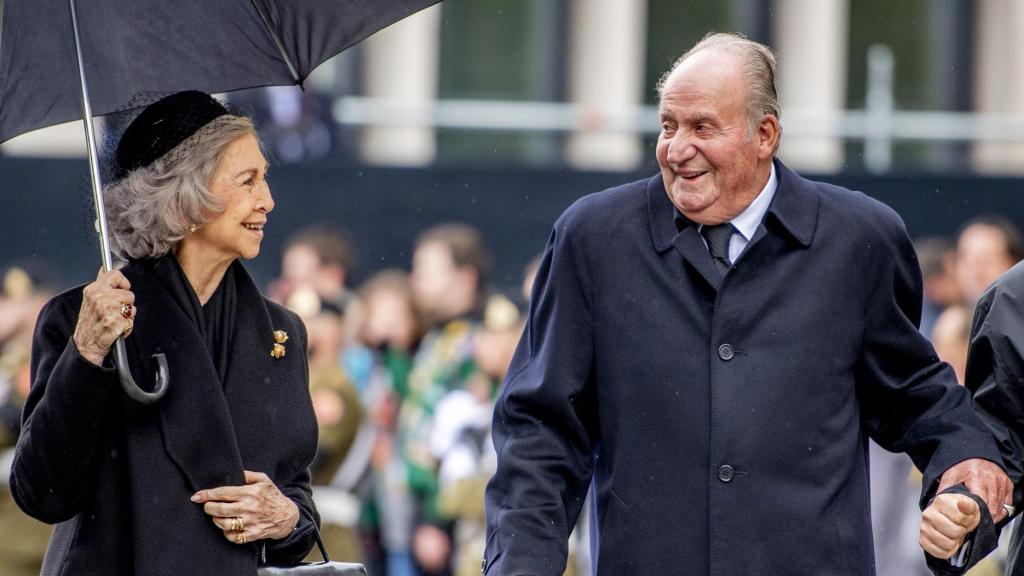 Los Reyes Juan Carlos y Sofía, en el funeral del Gran Duque Juan de Luxemburgo, el 4 de mayo de 2019.