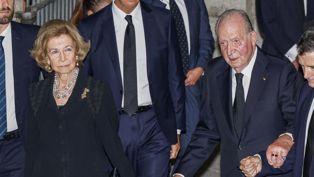 El Emérito, en el funeral de Juan Gómez-Acebo, el 8 de septiembre de 2024.