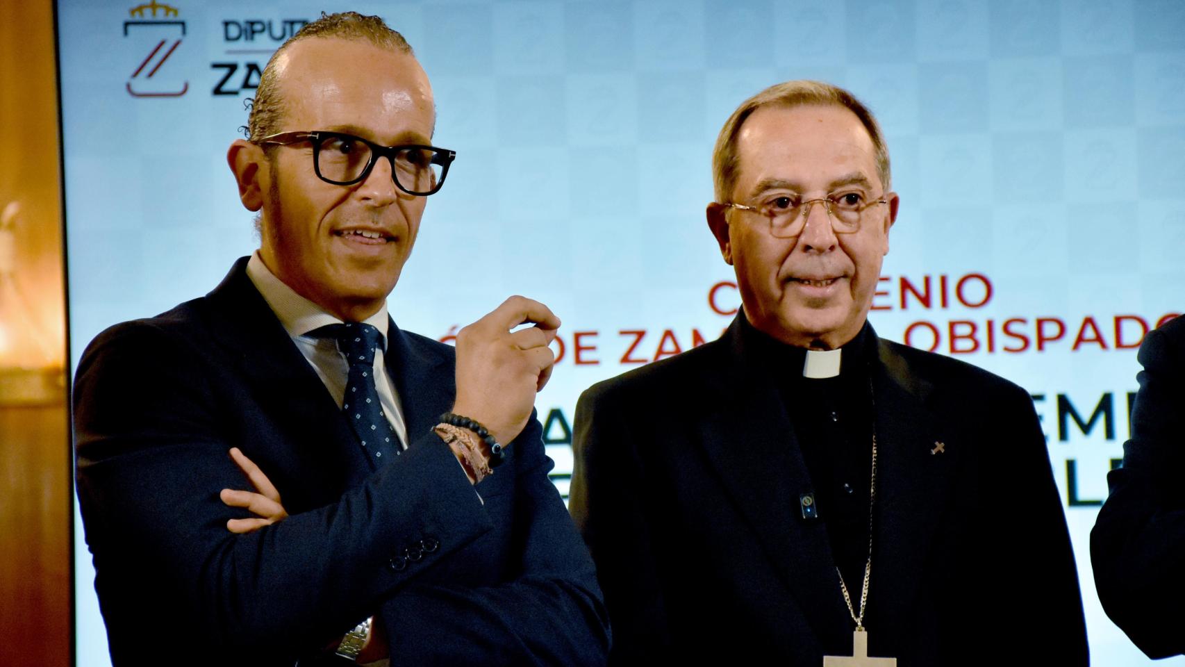 ecónomo de la diócesis de Zamora, José Manuel Chillón y el obispo de Zamora, Fernando Varela