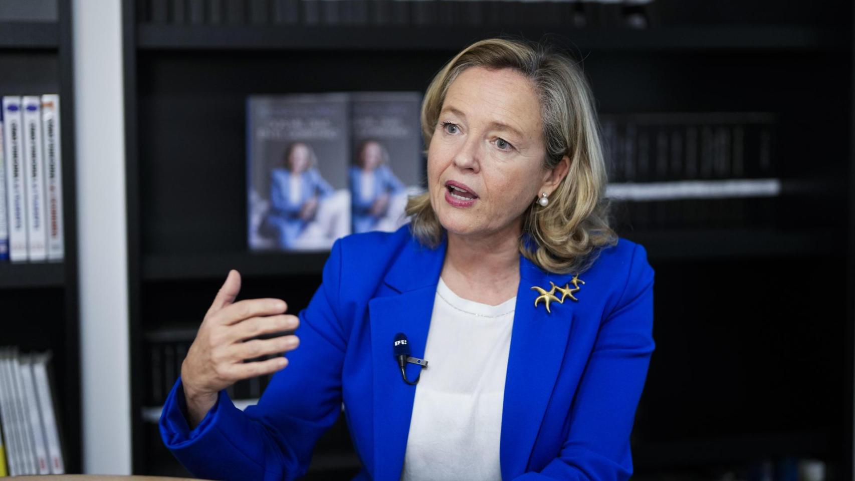 Nadia Calviño, presidenta del BEI, durante la entrevista a Efe.