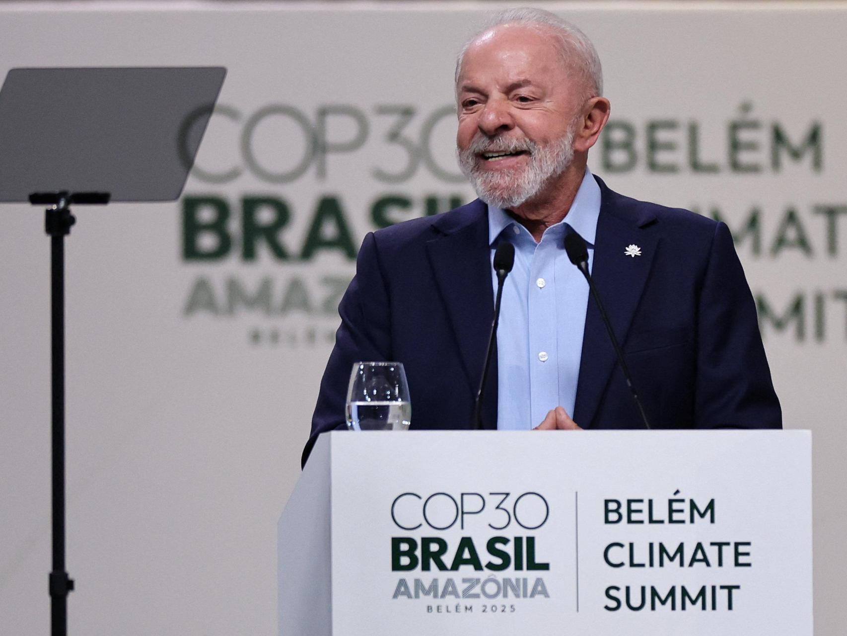 El presidente de Brasil durante la apertura de la cumbre de líderes previa a la COP30.