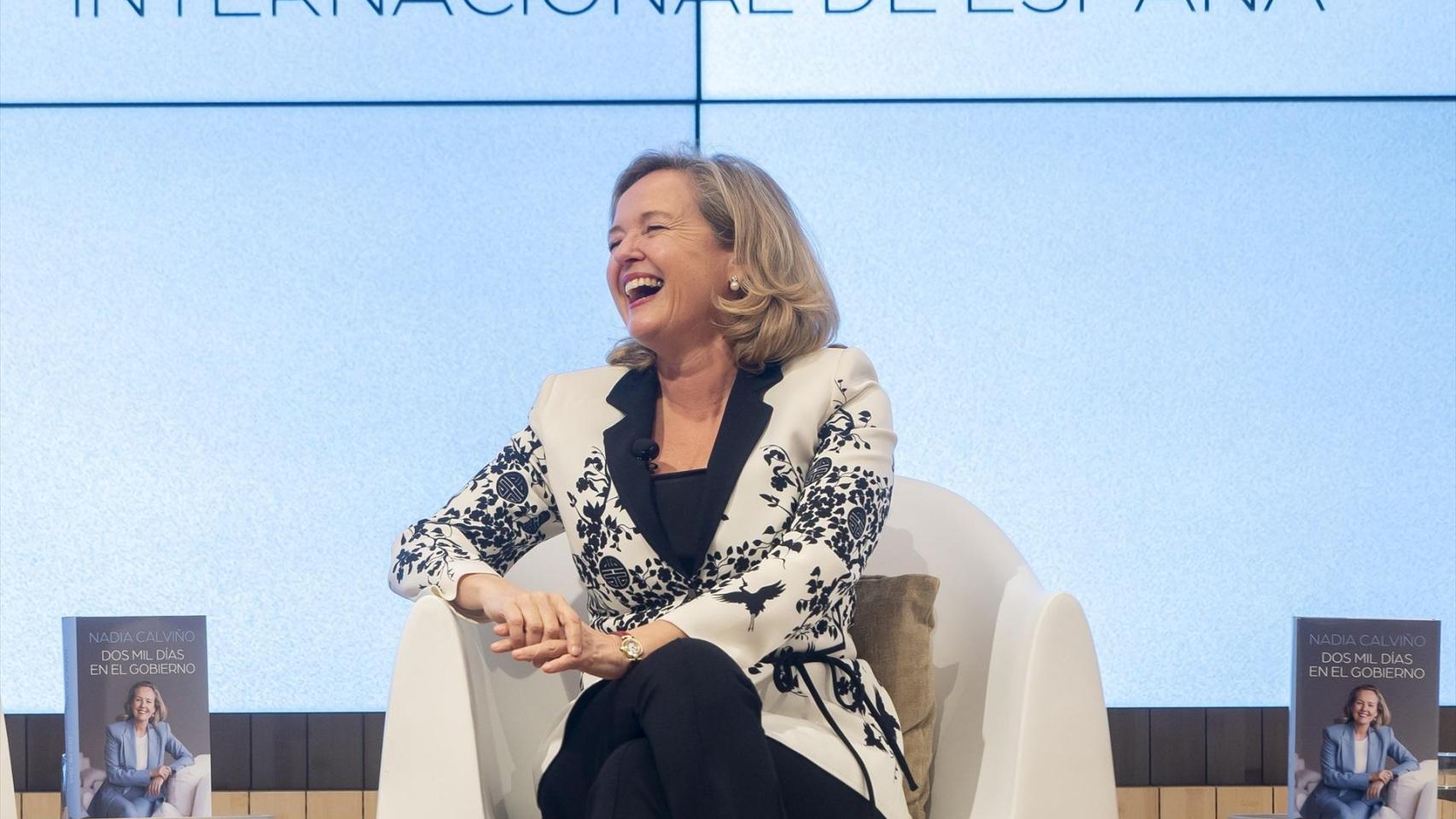 Nadia Calviño durante la presentación de su libro.