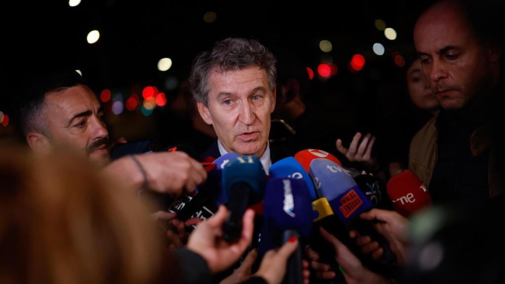 Feijóo este jueves por la tarde en un acto en Madrid.