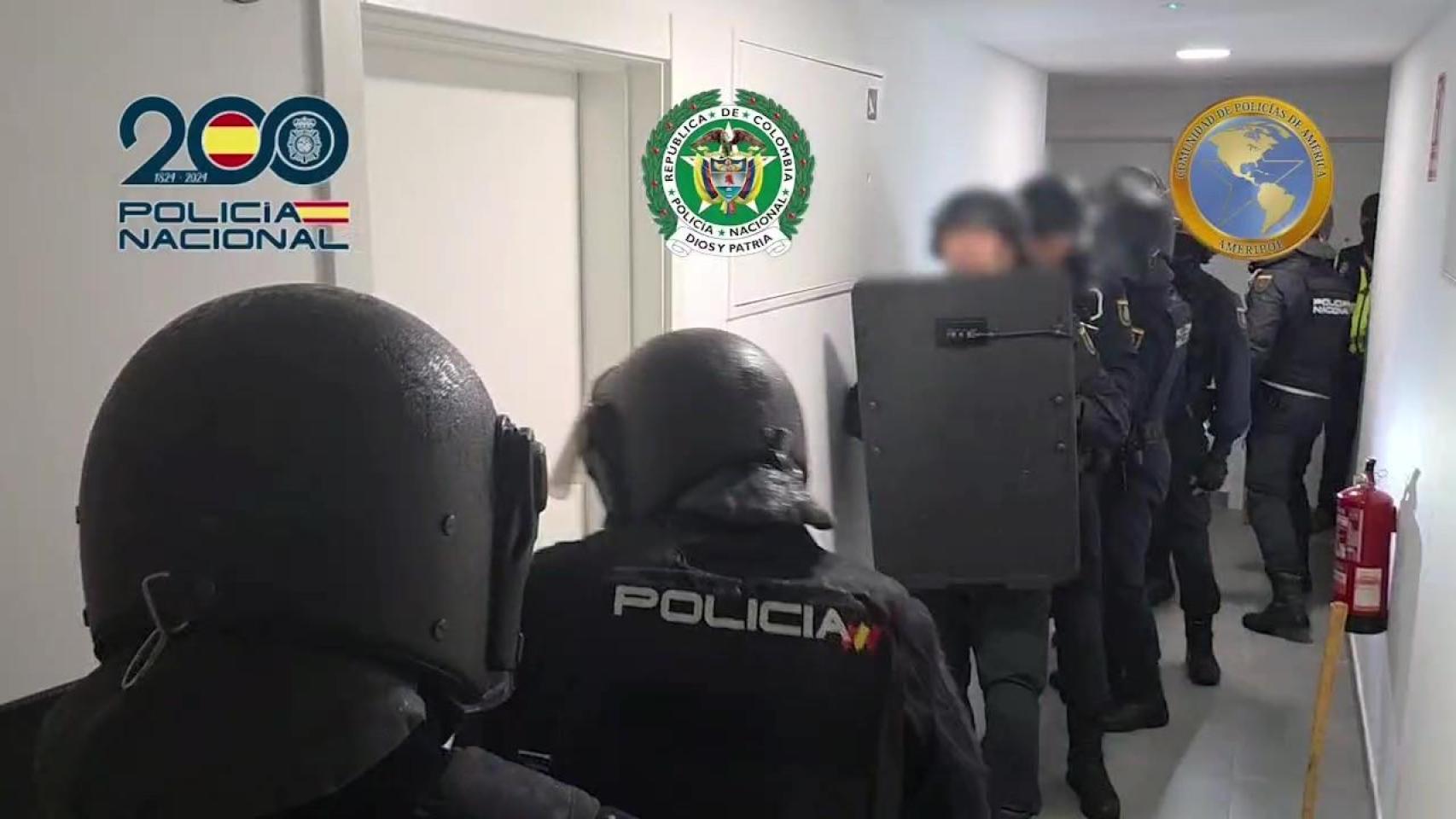 Imagen del operativo policial contra una célula del 'Tren de Aragua' en España.