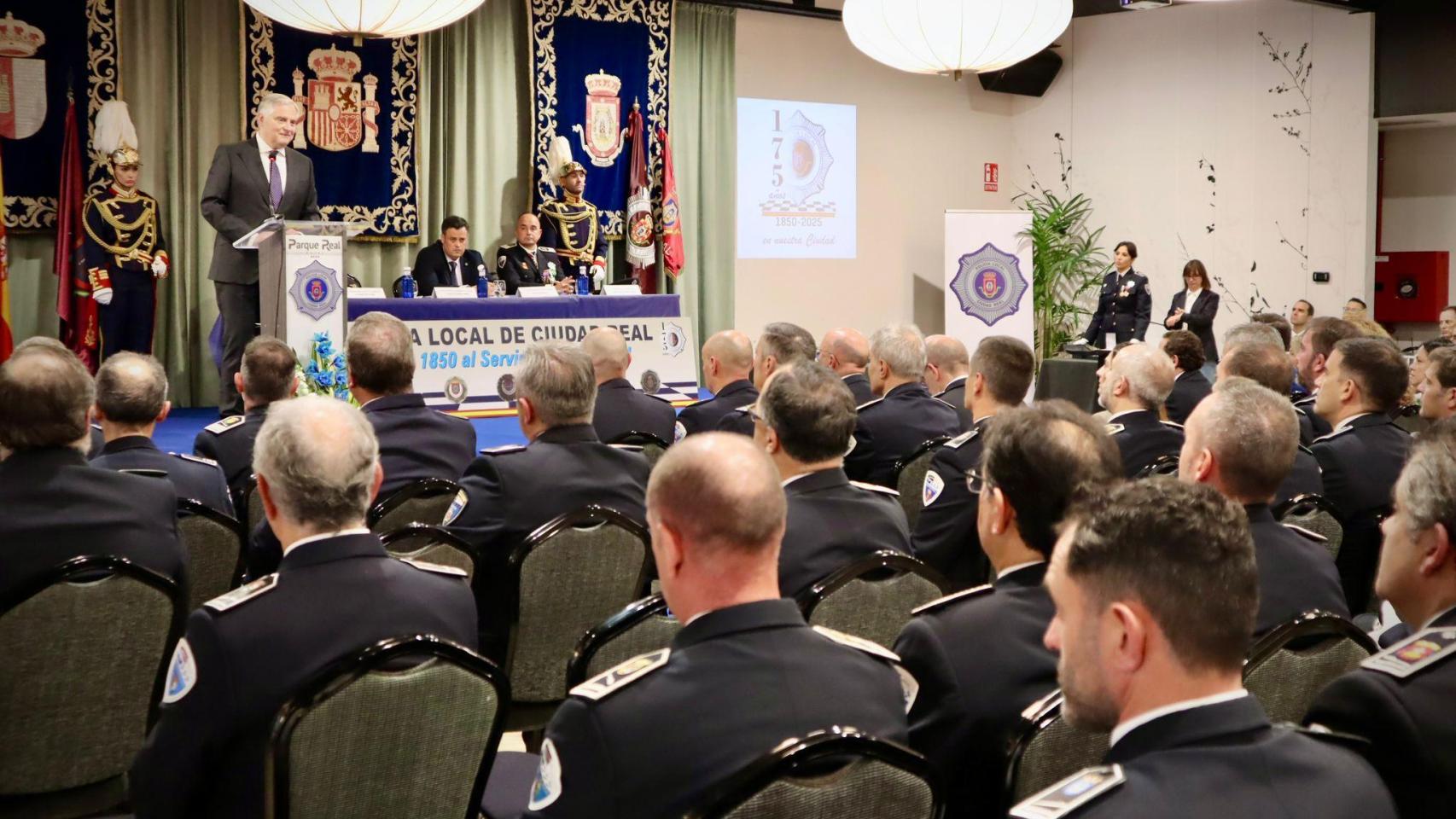 Acto por los 175 años de la Policía Local de Ciudad Real. Foto: Ayuntamiento.