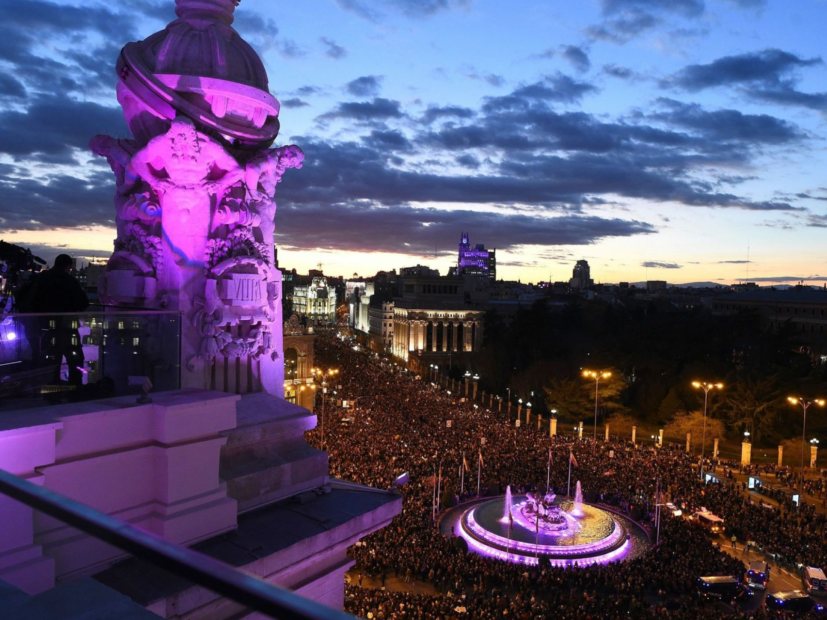 Vista general del primer 8M más masivo de España, en 2018