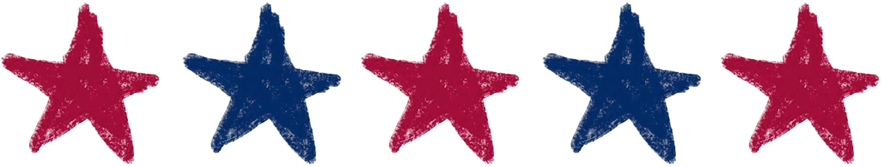 Estrellas en los colores de la bandera de Estados Unidos