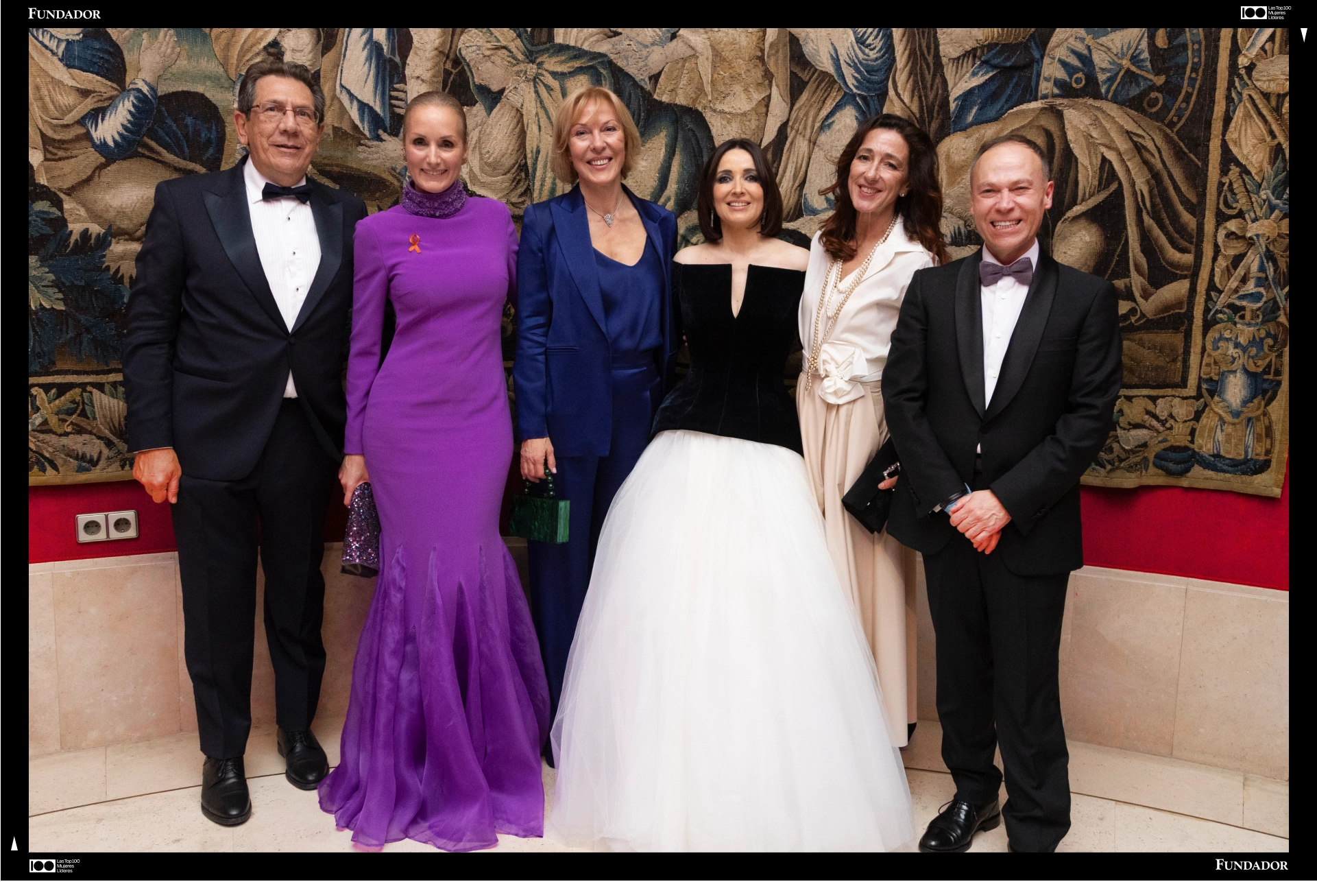 Algunos de los invitados, a su llegada al Teatro Real