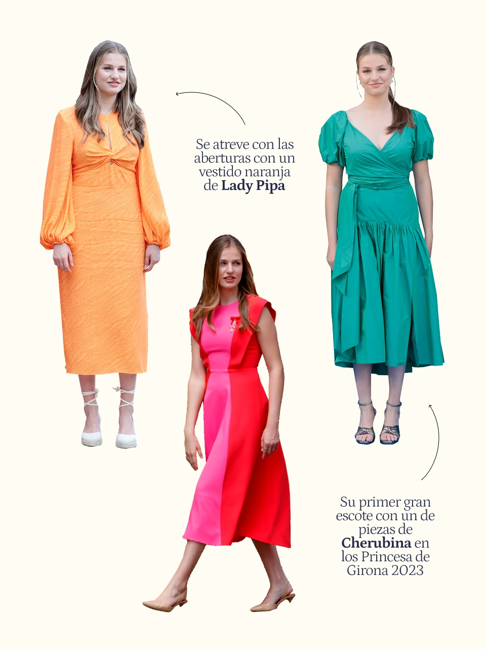 Infografía cuatro de la evolución del estilo de Leonor