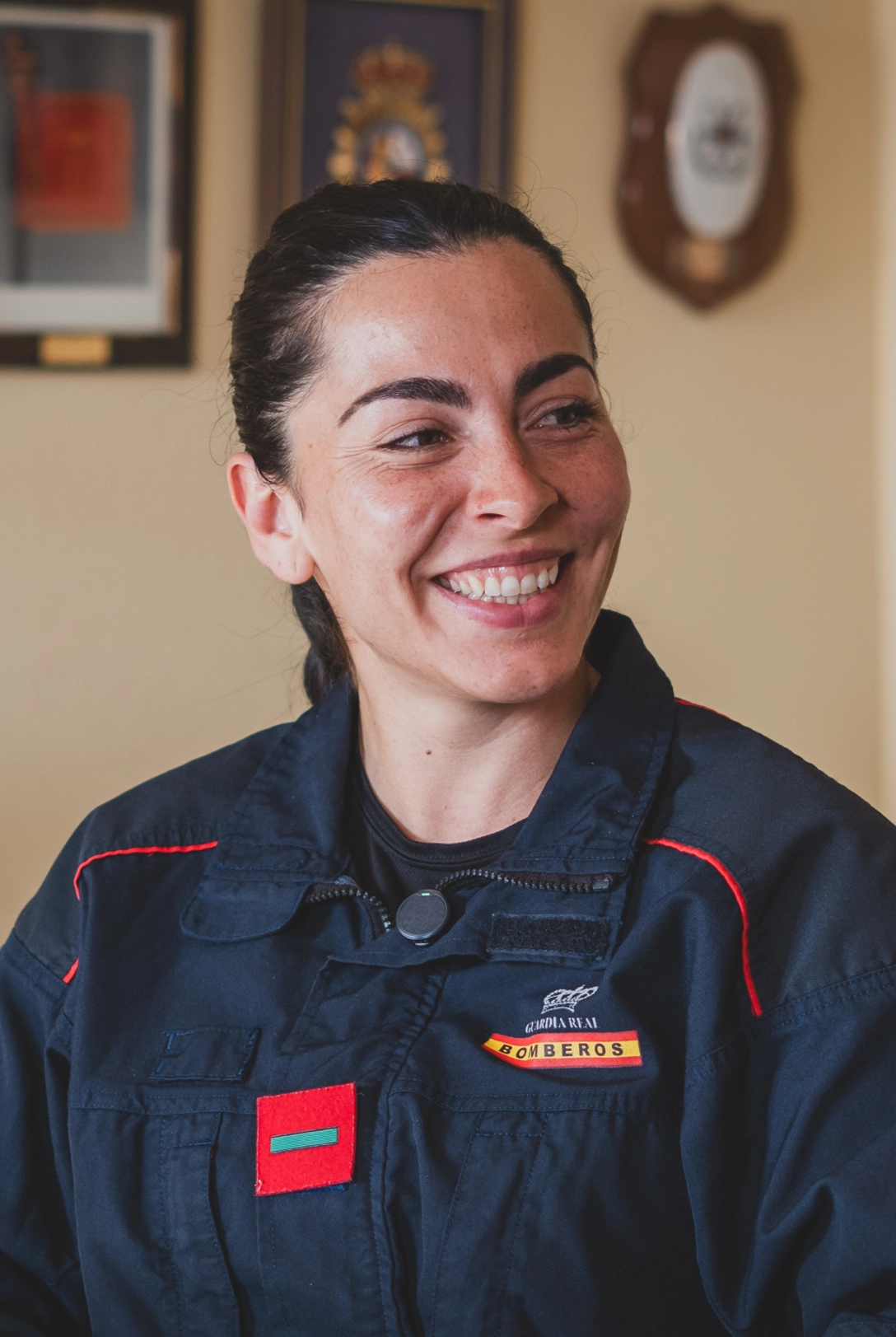 Ana Rocío Arriola, bombera de la Guardia Real