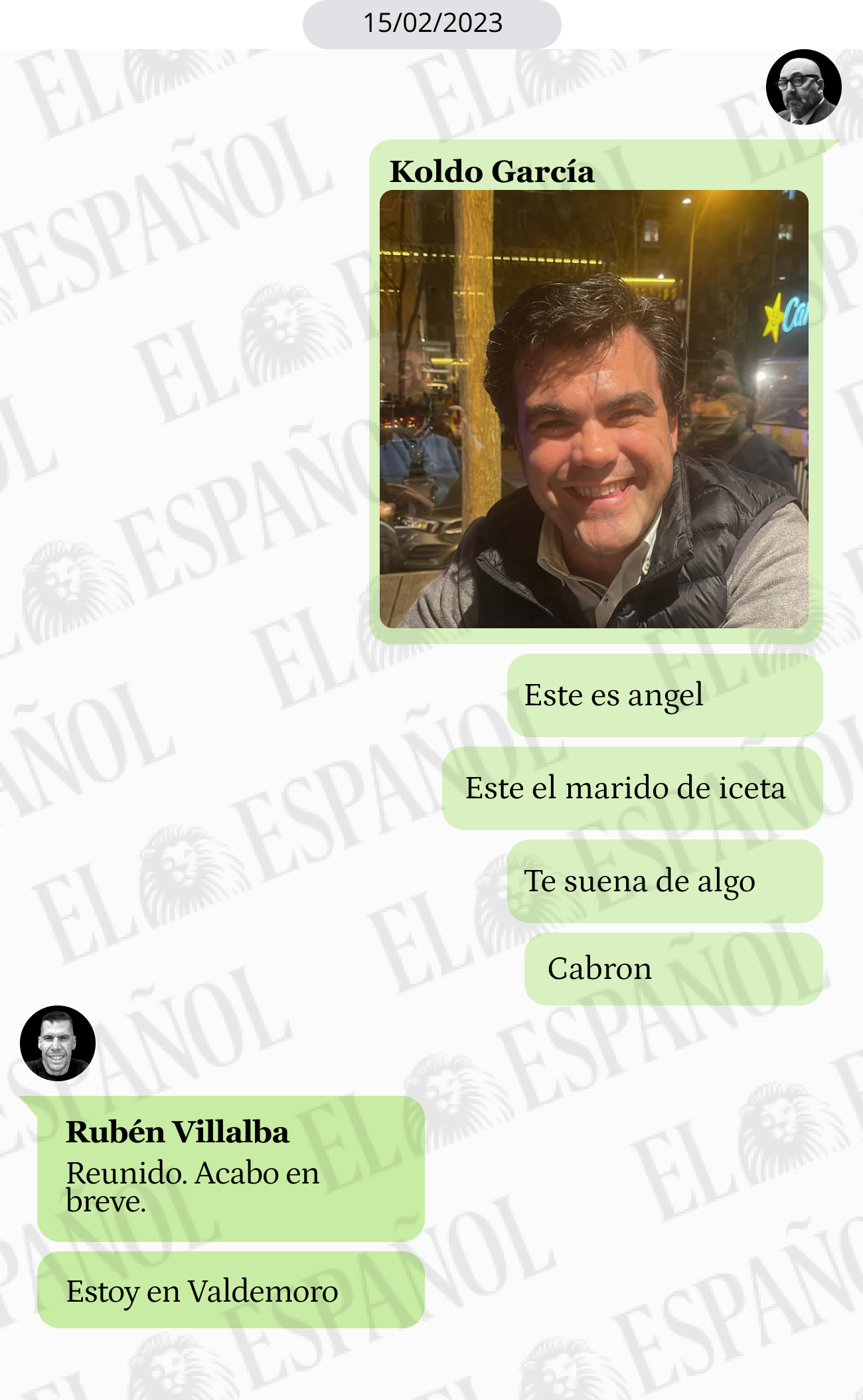 Conversación entre Ruben Villalba y Koldo García en 2023