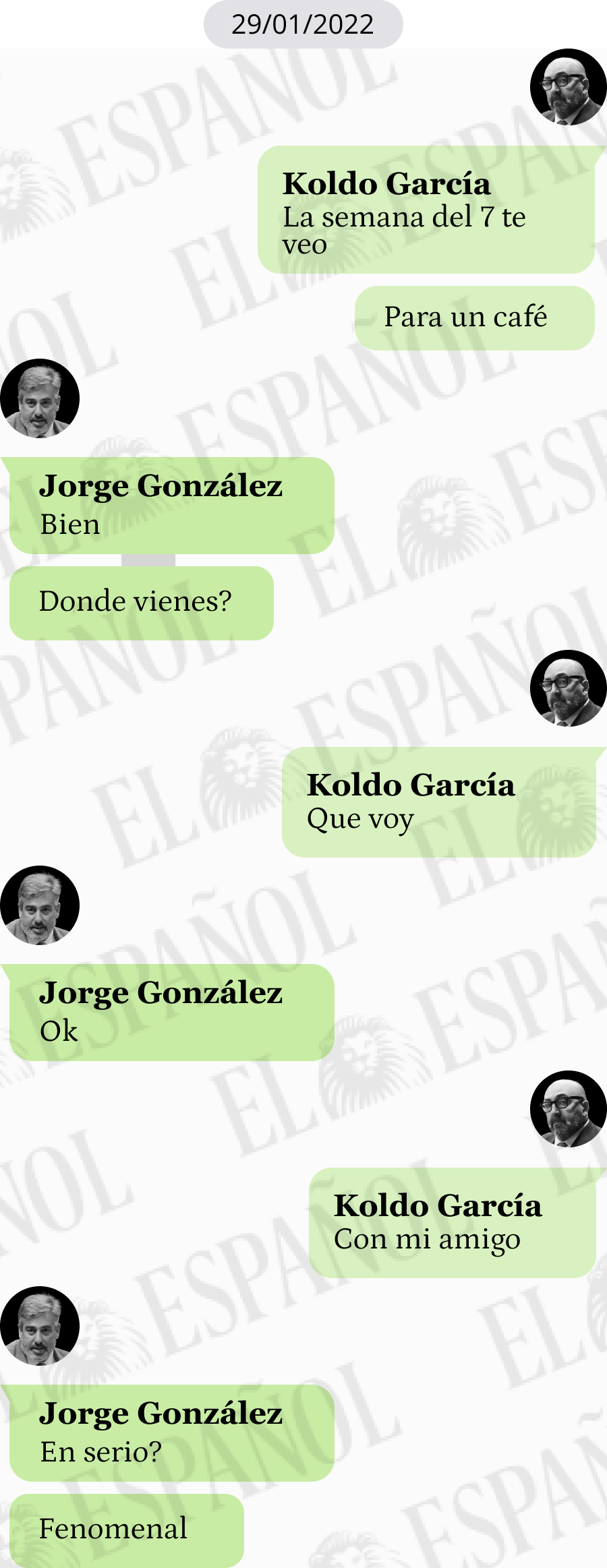 Conversación de Jorge González con Koldo García en 2021