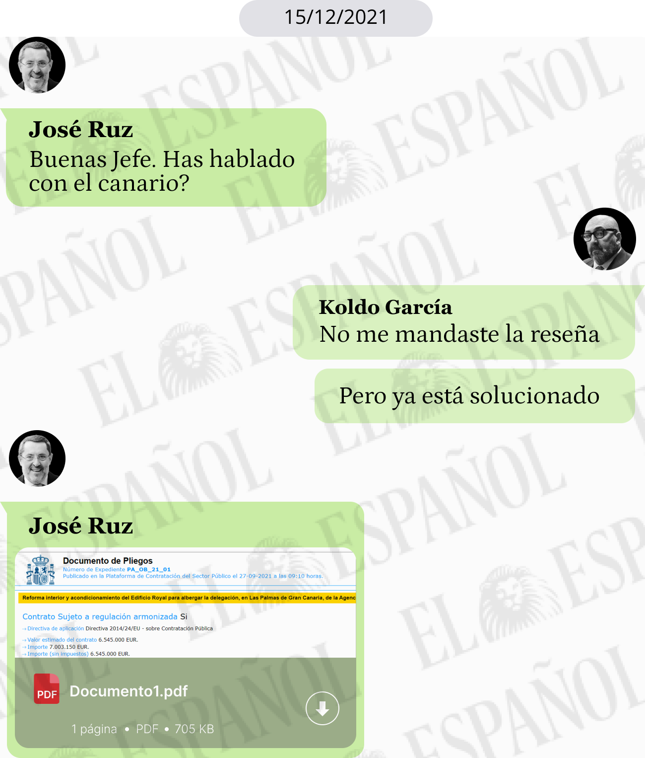 Conversación de José Ruz con Koldo García en 2021