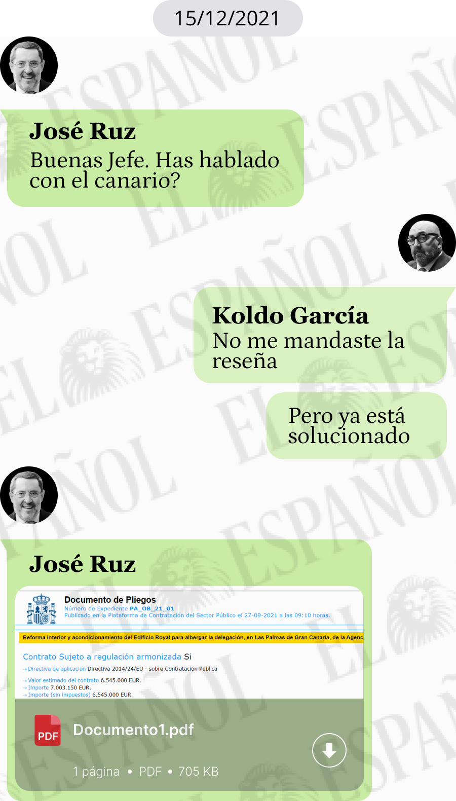 Conversación de José Ruz con Koldo García en 2021